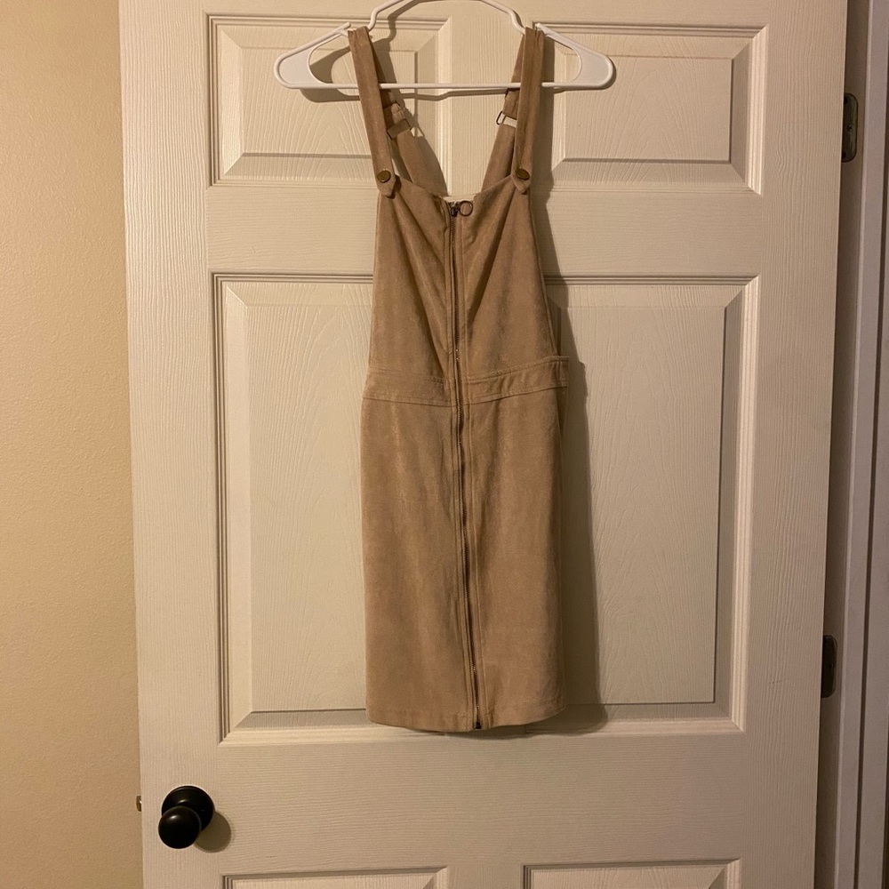 Tan overall dress